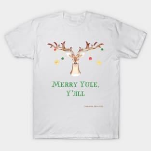 Merry Yule Y'All Reindeer Christmas Artwork T-Shirt